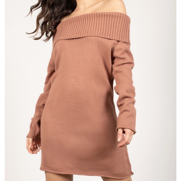 Right Now Off Shoulder Sweater Dress - Picture 2 of 8